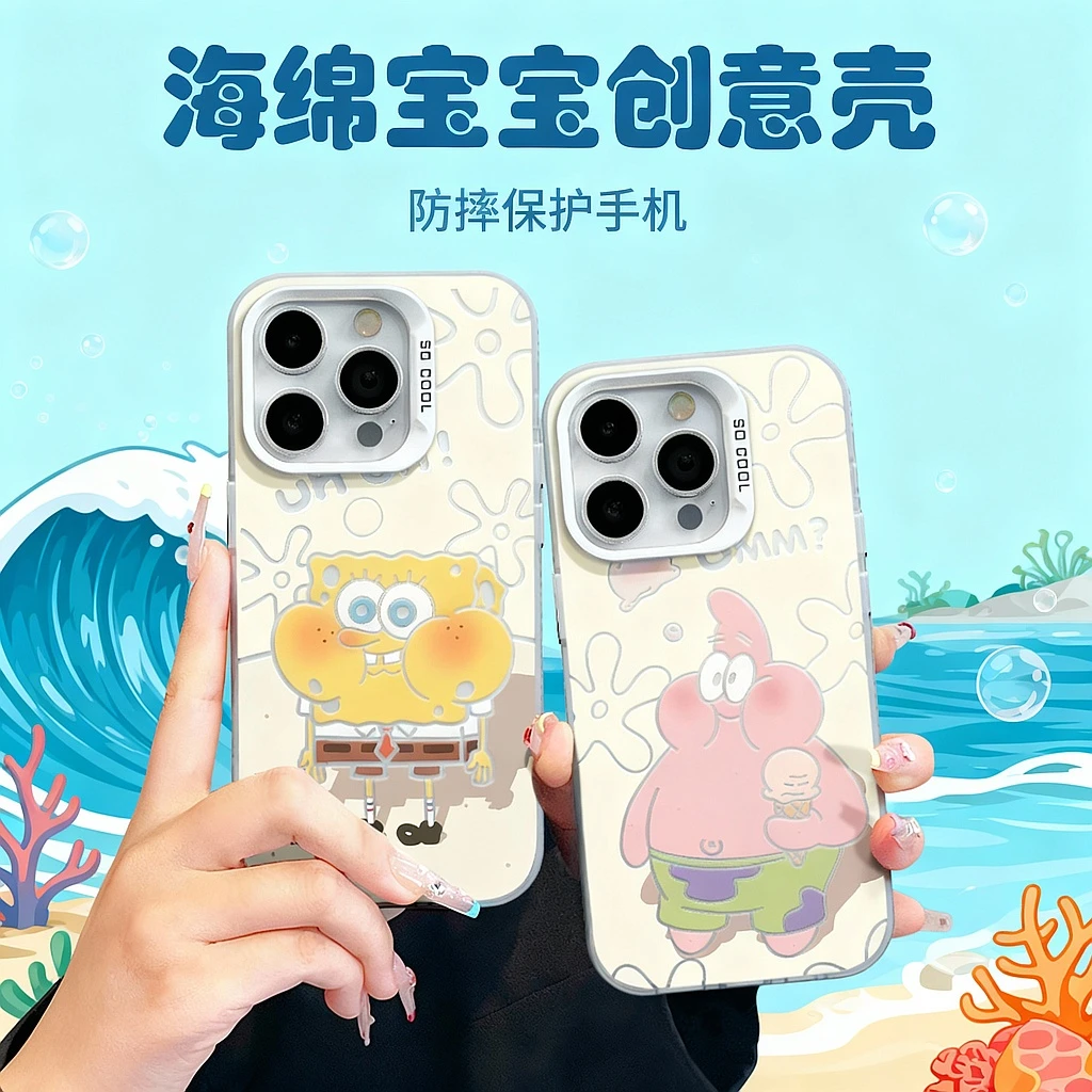 适用苹果17潮流iPhone16手机壳15p华为卡通x荣耀nova可爱mate海绵