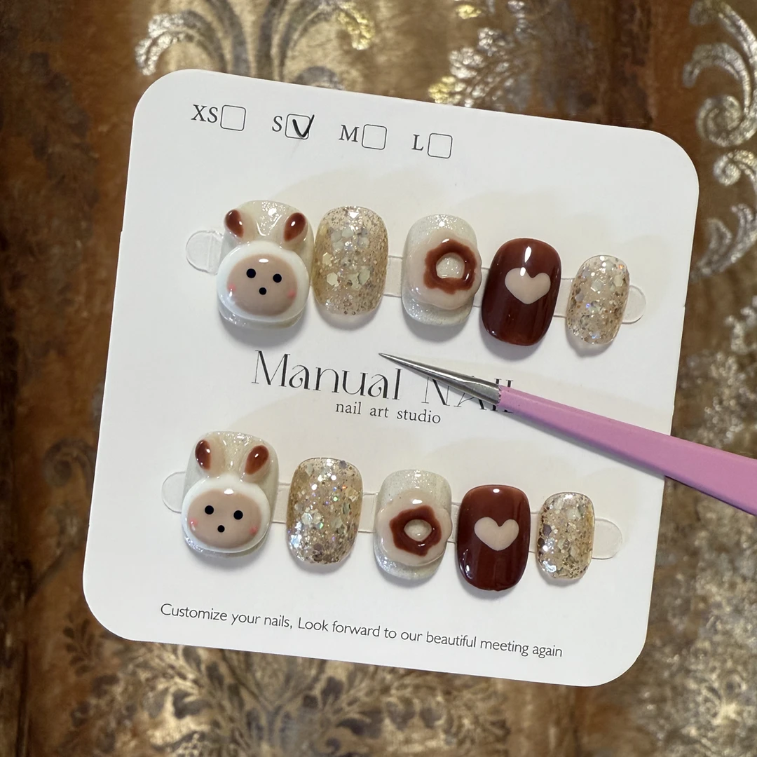 两单包邮 下单私信客服 可爱卡通捏捏纯手工穿戴甲