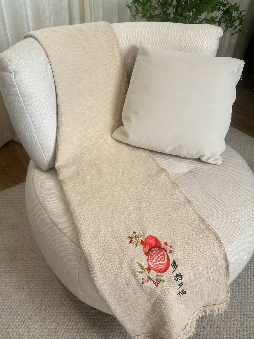 TP-麻本色多籽多福盖毯