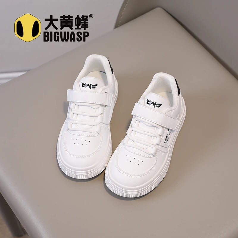 大黄蜂春秋季小白鞋儿童板鞋防滑男童女童运动鞋透气软底休闲鞋潮