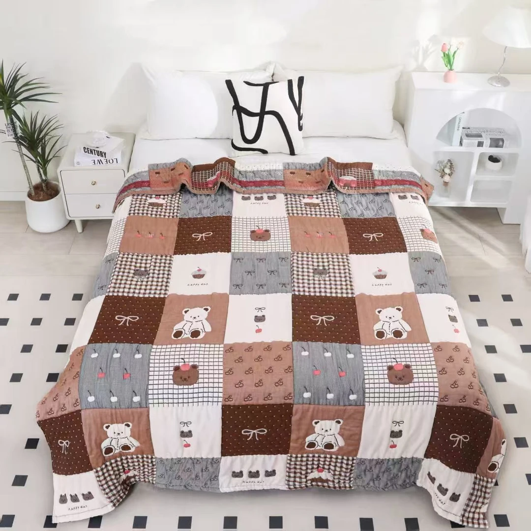 【韩版樱果熊】200*230cm 柔软亲肤卡通泡芙被