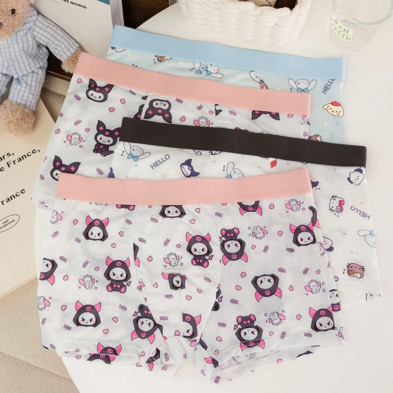 甜酷鸥鸥~男士冰丝内裤抗菌透气秋冬卡通四角可爱送男友短裤平角