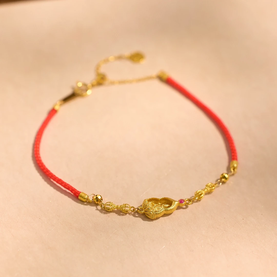 非遗好物分享【歪歪】（素金）药师手链18K（多样性发一）XB-I0422