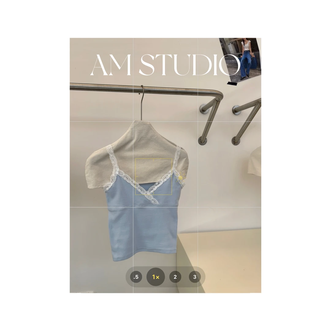 【A M阿梦】 bm韩系甜辣拼接蕾丝边小背心女夏季ins小吊带