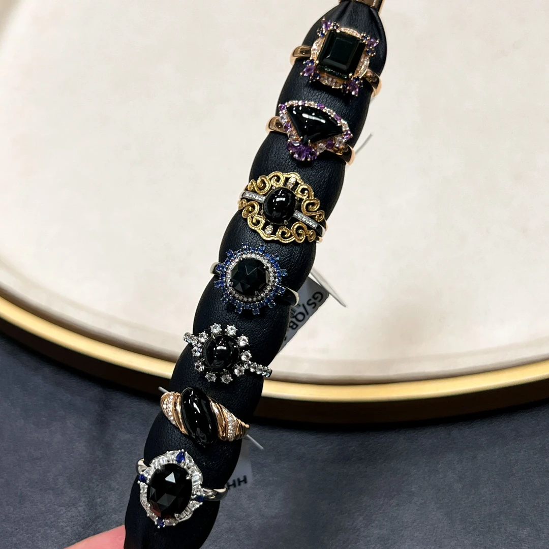 墨翠戒指1件-18K金-多样性发货只发一件-MC1-BK|CXQ1