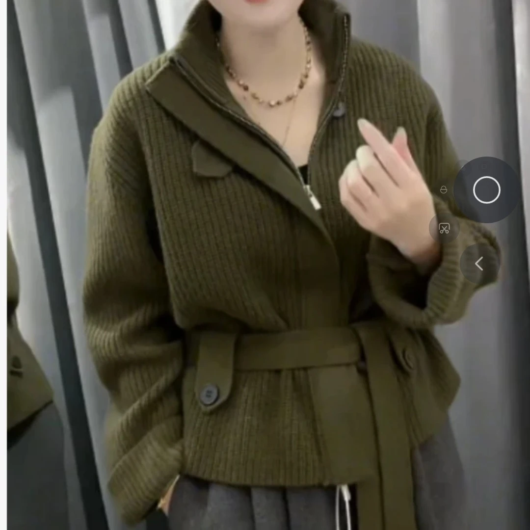 秋冬新款百搭休闲洋气2025潮流百搭韩版精品女装秋季针织短款上衣