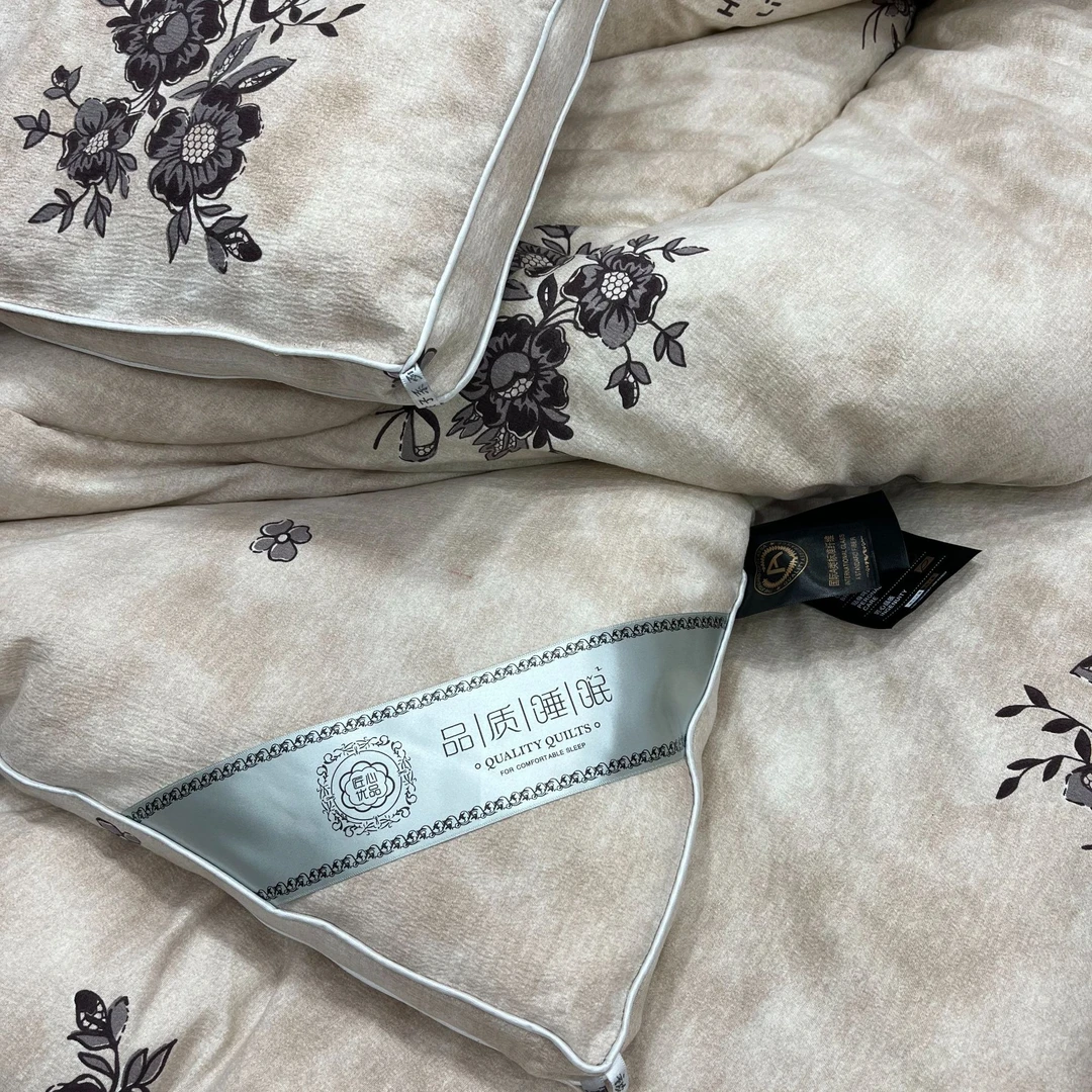 咖色花立体被200*230cm双人冬被8斤微瑕