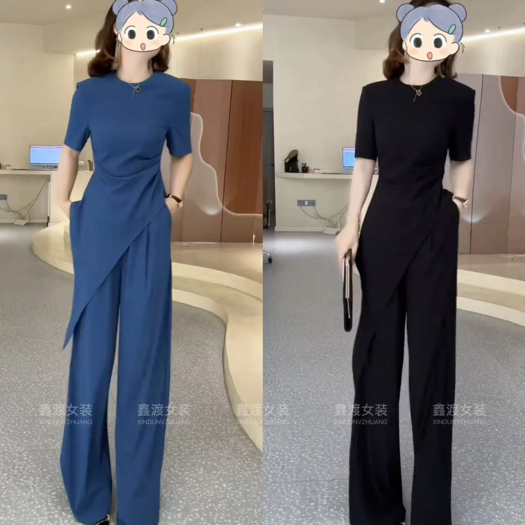 JY0009夏季新款时尚显瘦气质女士网红洋气两件套百搭款