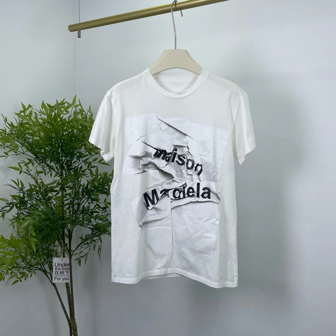 99新 Maison Margiela/梅森马吉拉 褶皱纸团短袖T恤 S码/98新