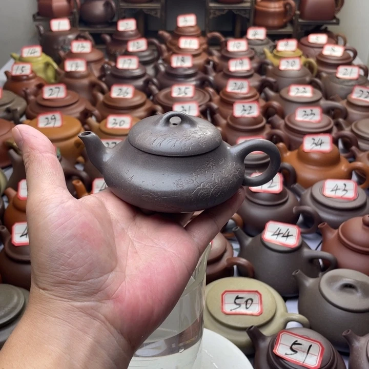 陈***训茶壶紫砂微瑕半手工