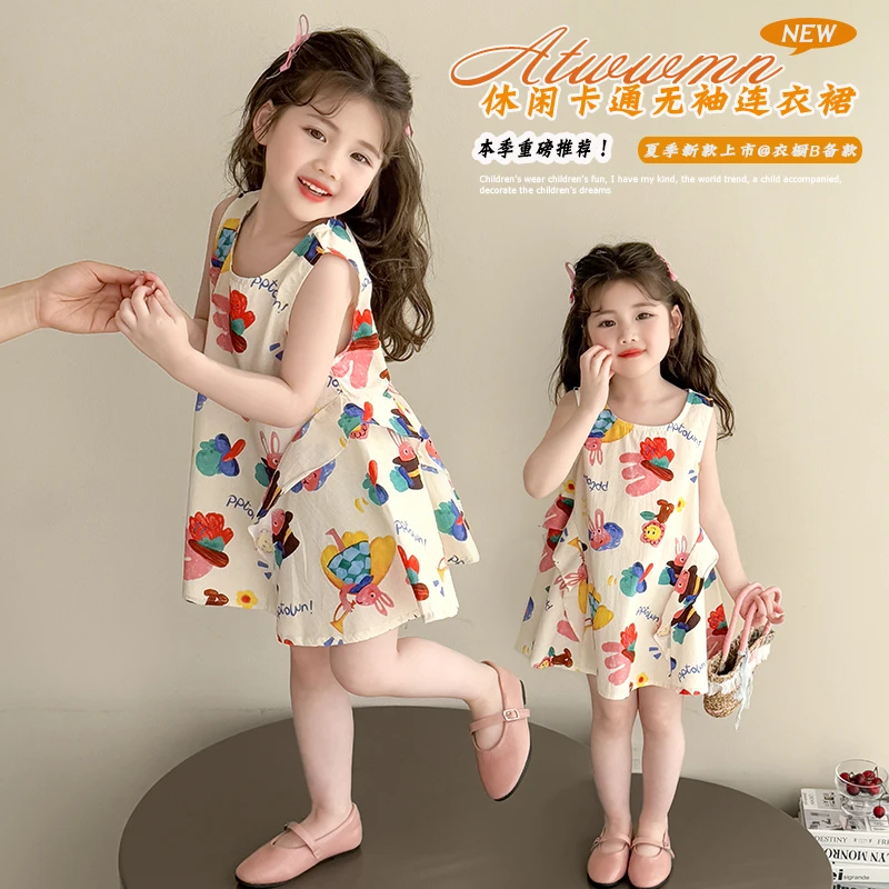 女童夏装连衣裙2025新款儿童夏季洋气薄款宝宝巨好看背心公主裙子