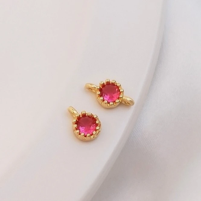 白月光3mm黄金色镶嵌朱色痣迷你萤火虫穿搭小吊坠mini