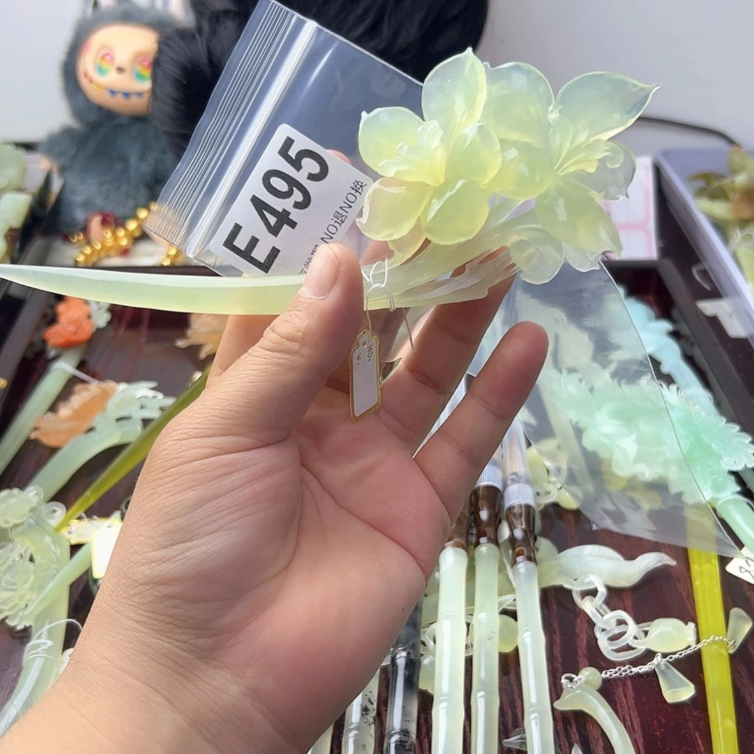 合金蛇纹石玉发饰环****⁺