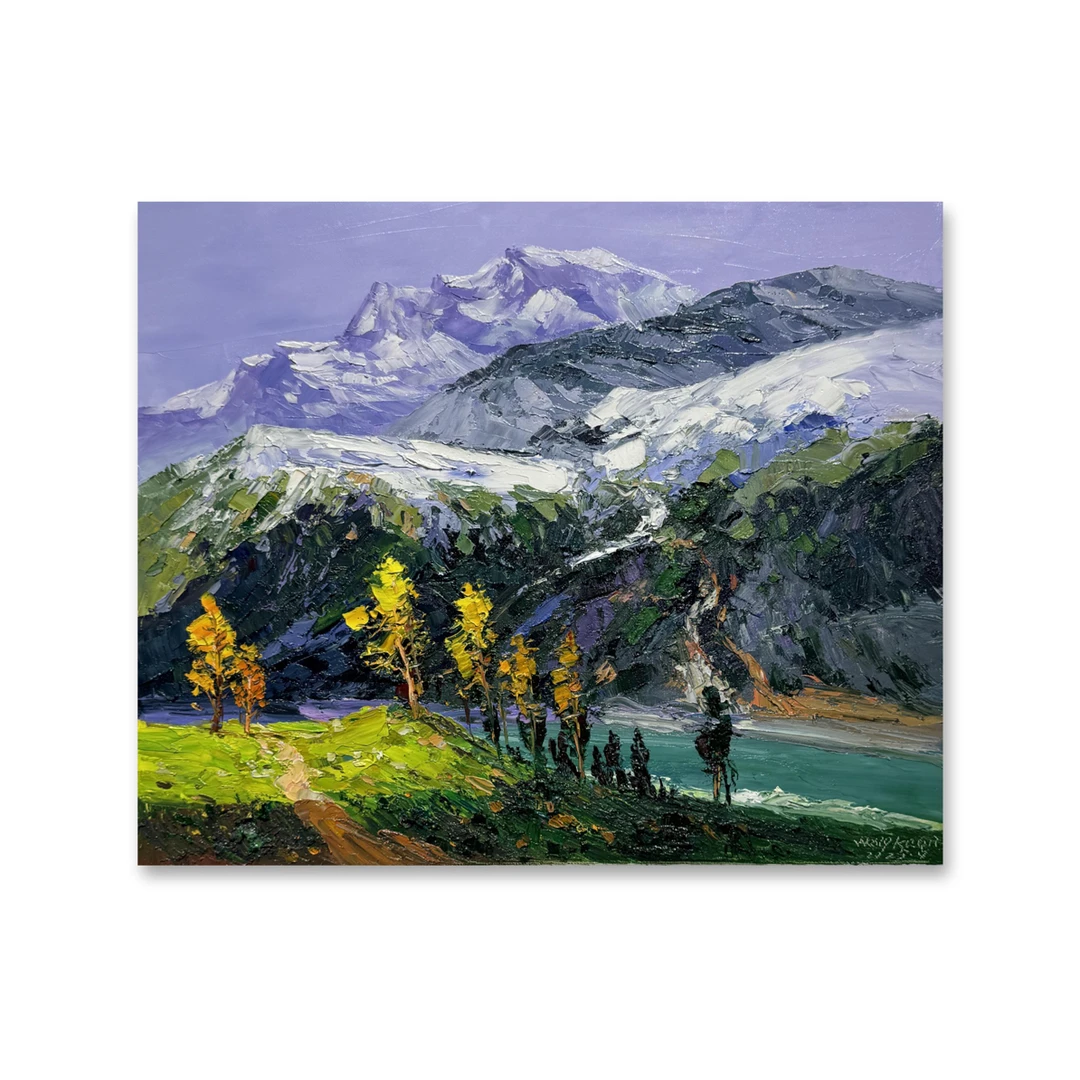 纯手绘油画50*60cm高级感小众斗柜餐厅装饰画
