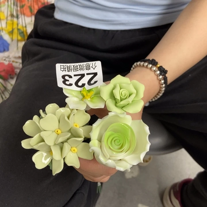 杯手工制作陶瓷花