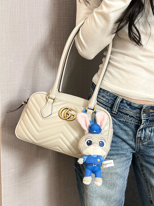 95新 GUCCI/古驰 Marmont双G手提单肩包小号