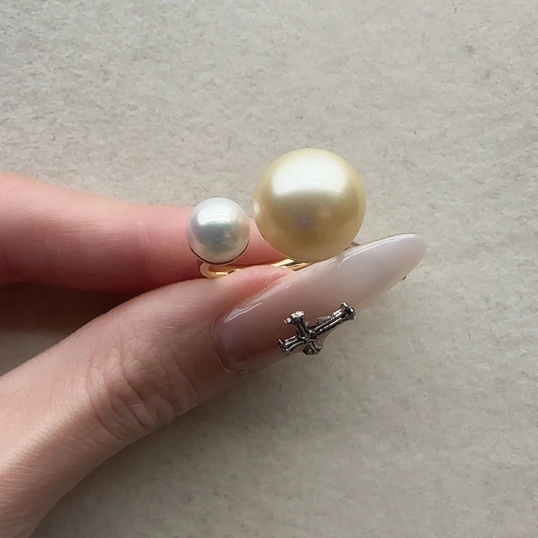银S925镶嵌海水珍珠戒指125