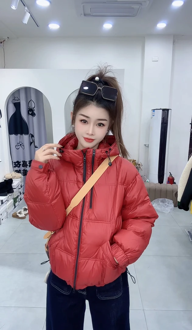 炫彩阁88121【双拉链设计时尚简约带帽】羽绒服