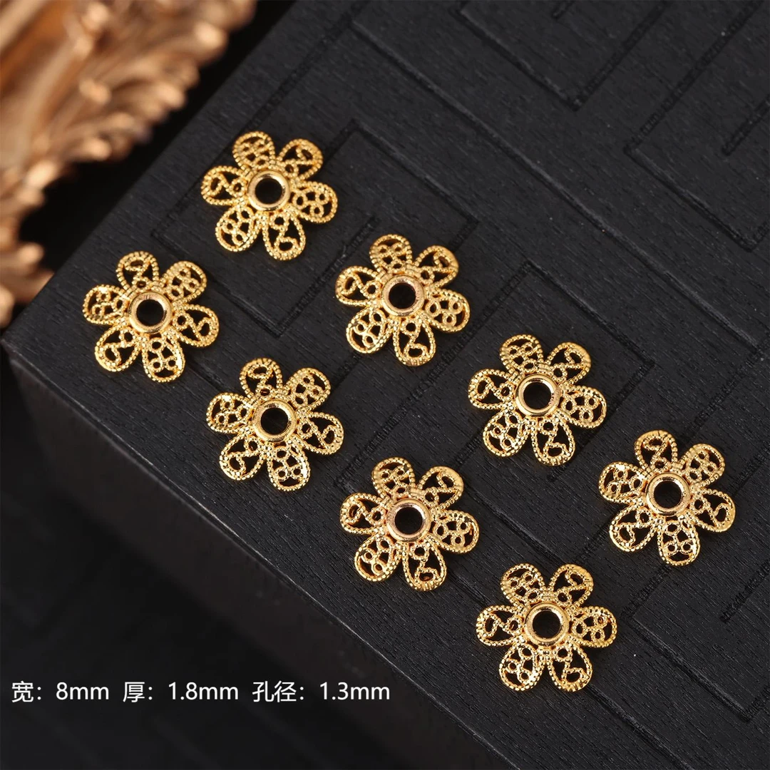 【亿金工厂】加大版18k金8mm莲花花托DIY