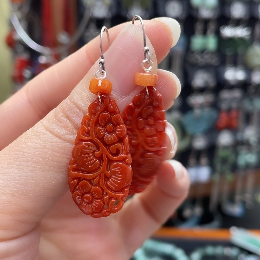 翡翠耳饰银S925镶嵌504xvbnhhj