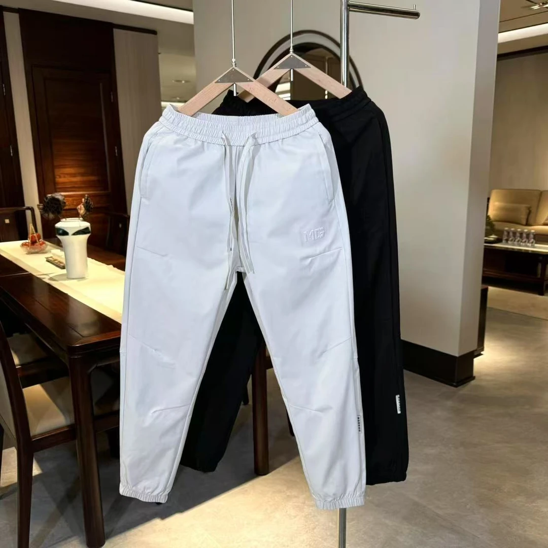 夏款男士运动时尚户外百搭潮流宽松薄款透气高档弹力休闲裤3072