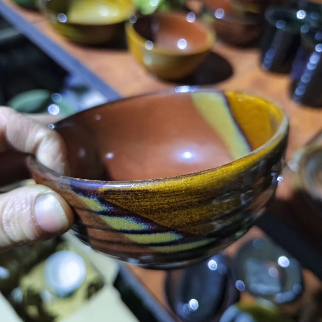 五厂三色小碗（微瑕有失圆介意勿拍）