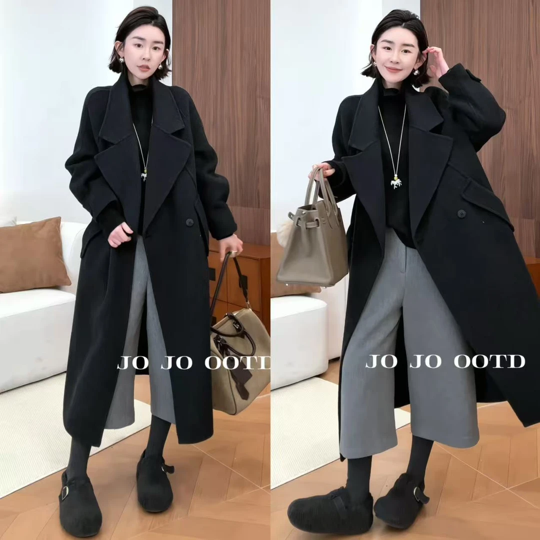 玖了个玖【双面羊毛大衣】2025冬季新款保暖长款外套 2511C8526