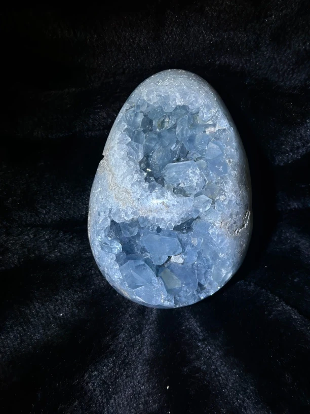 蓝晶洞矿物晶体天青石标本天然水晶矿石摆件