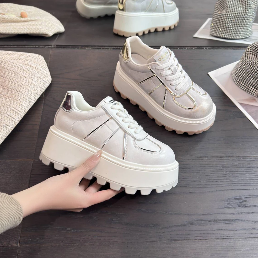 千之恋C增高7CM2025春季新款透气复古风厚底软底百搭单鞋女鞋5553