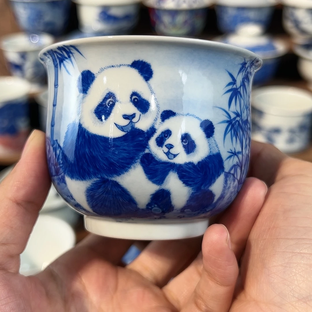 泥藝瓷梦熊猫幼崽炉式杯