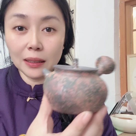 柴烧老岩泥手把壶