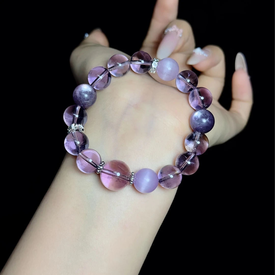 【风生水起】预售天然10mm紫水晶紫锂云母手串