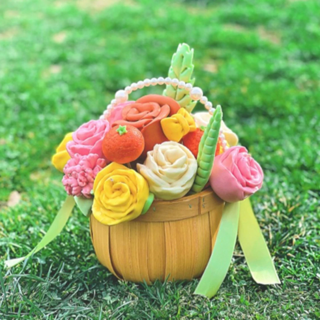 伴手礼花篮 花样馒头小花卷馒头同城送