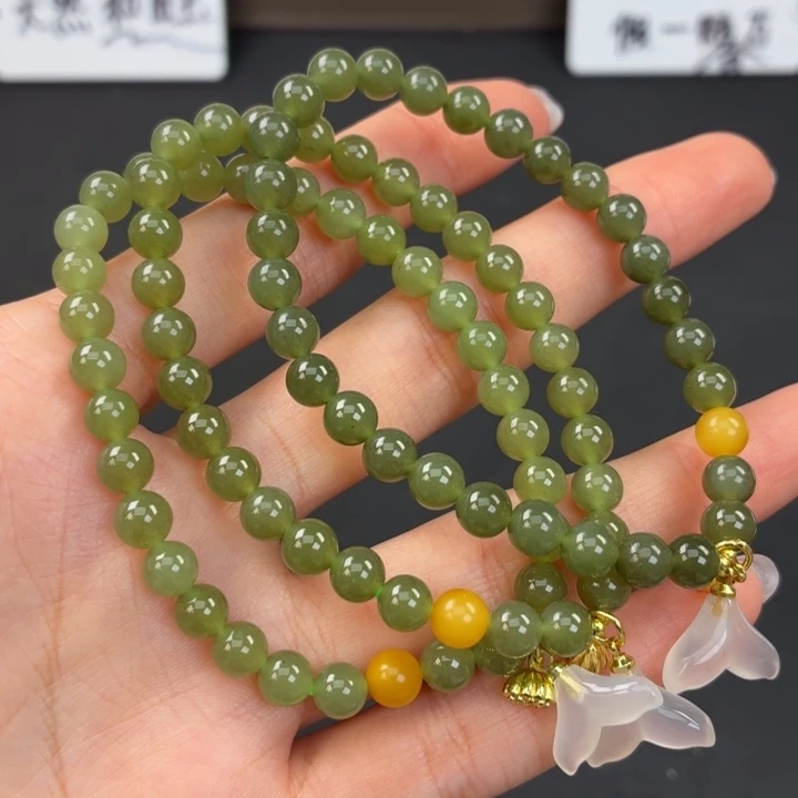 未镶嵌手镯和田玉卡6奶绿拍一发一多样性