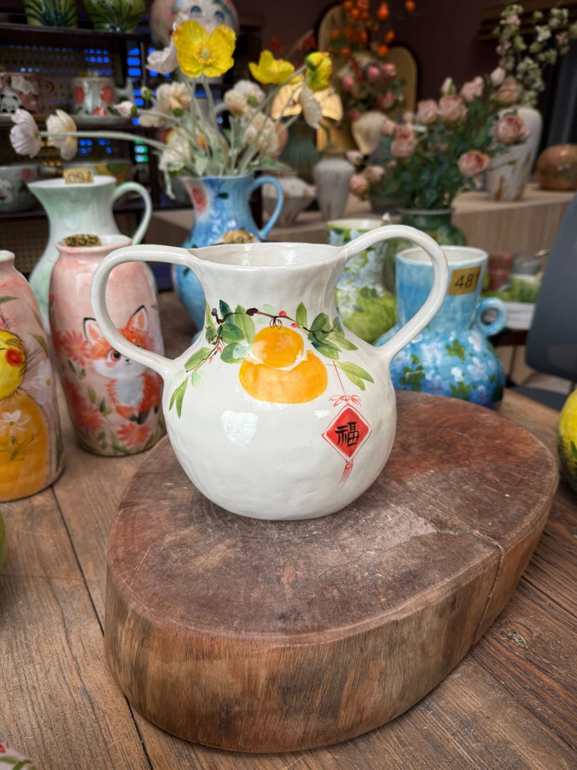 169景德镇设计师手作花器摆件侘寂风