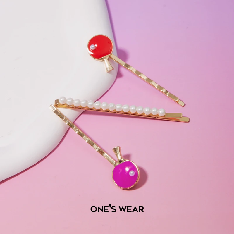 乒乓球发夹无痕刘海发卡头饰运动情侣闺蜜礼物小众可爱