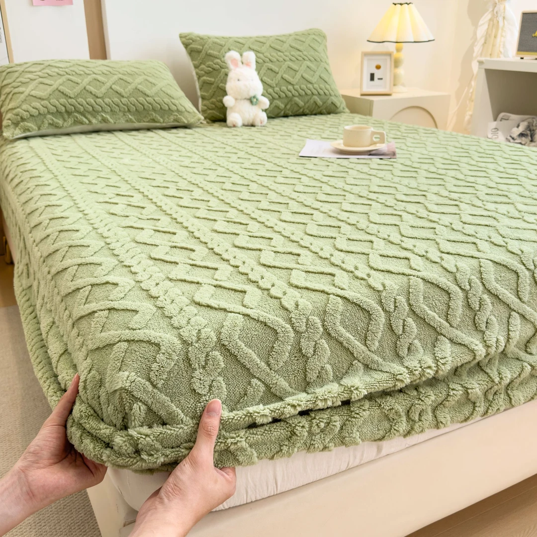 塔芙绒牛奶绒床笠单件冬季加绒珊瑚绒床单床罩法兰绒全包防滑床套