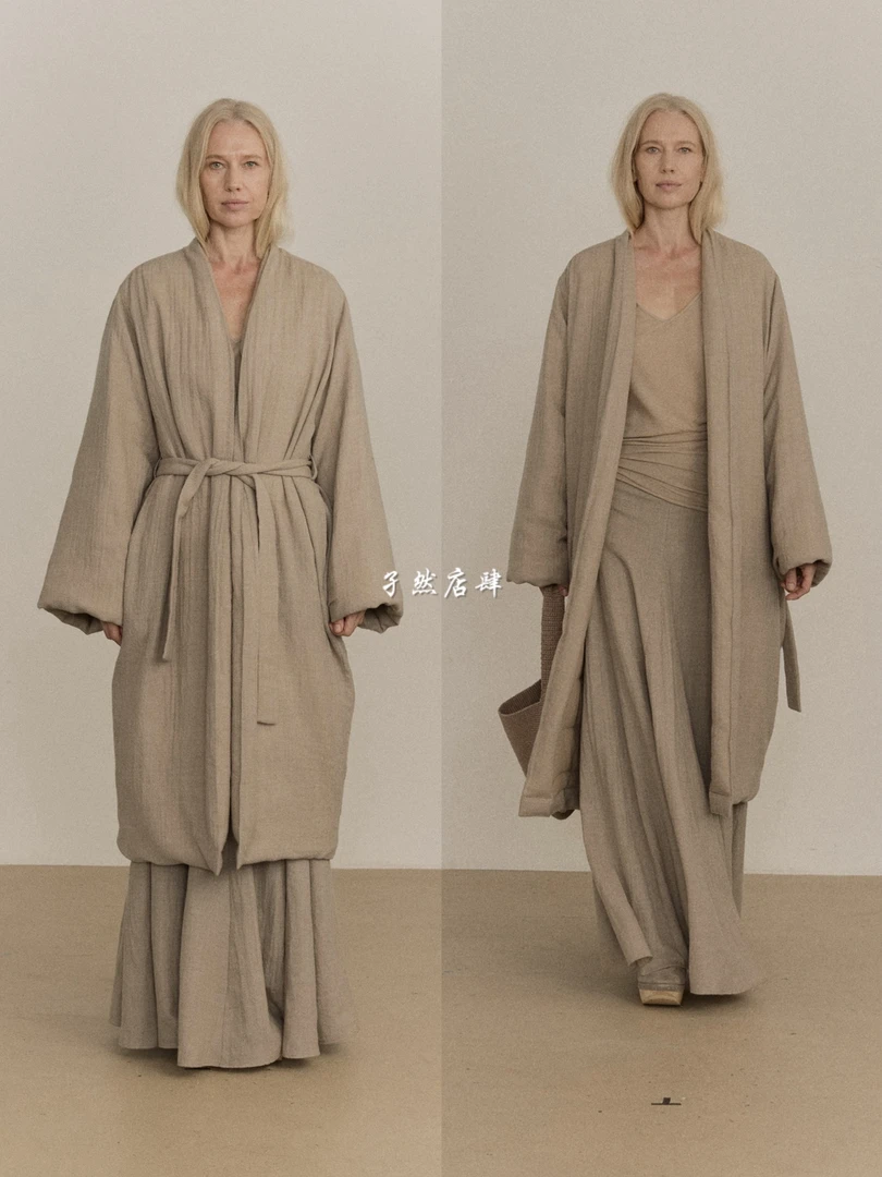 【孑然店肆】LYGNÉ 羽织宽袖日本羊毛极简长款羽绒服