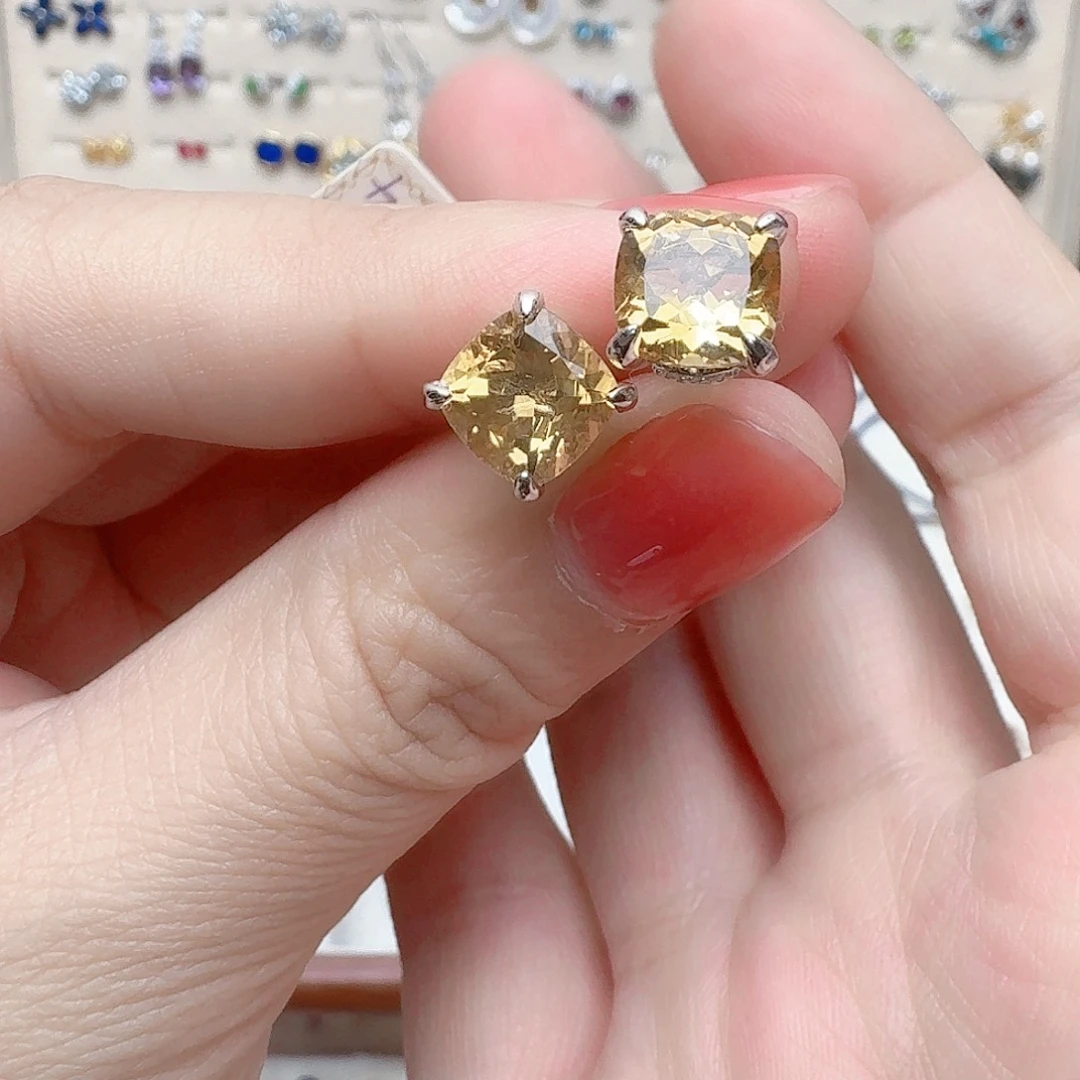 水晶耳饰银S925镶嵌耳钉440