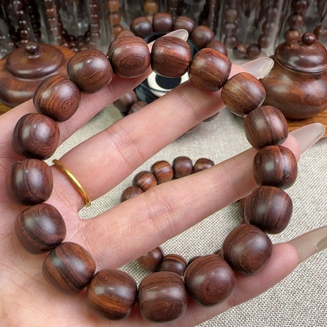 黄花梨/降香黄檀手串/手链质感紫红油梨