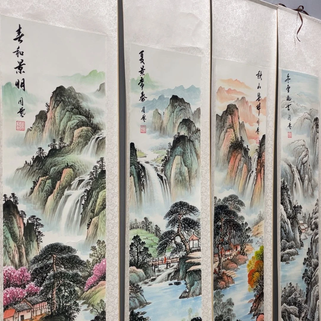 国画手绘带装裱和运险w