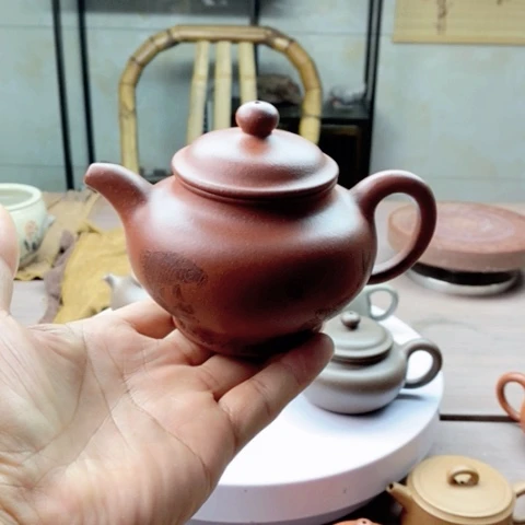 茶壶紫砂掇只30目老红泥