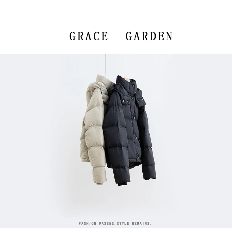 GRACE GARDEN【四格鹅绒服！】经典四格泡芙羽绒服YRF4L1413