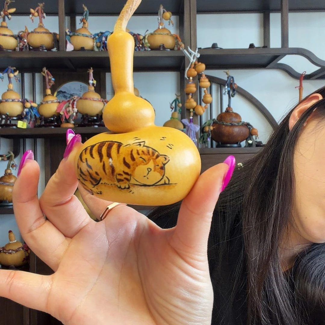 店***二墨刻钱袋子葫芦把件