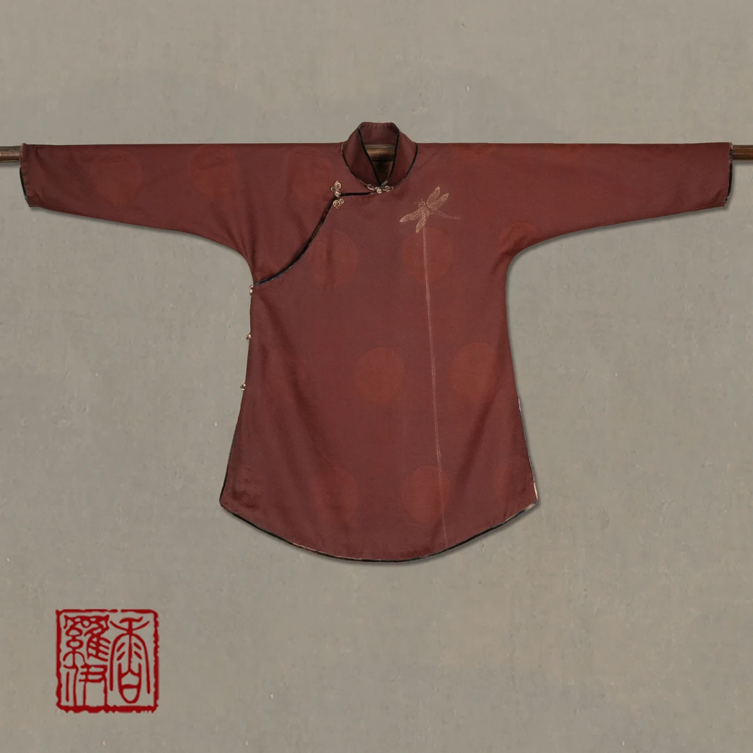 【绛纱蜓影】传统中式汉服手绘马夹