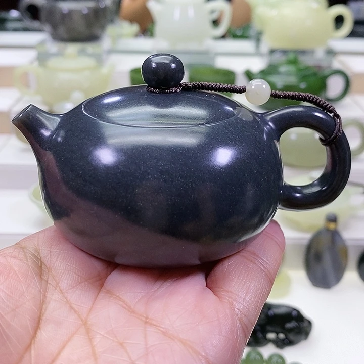 未镶嵌和田玉挂件茶壶130m l