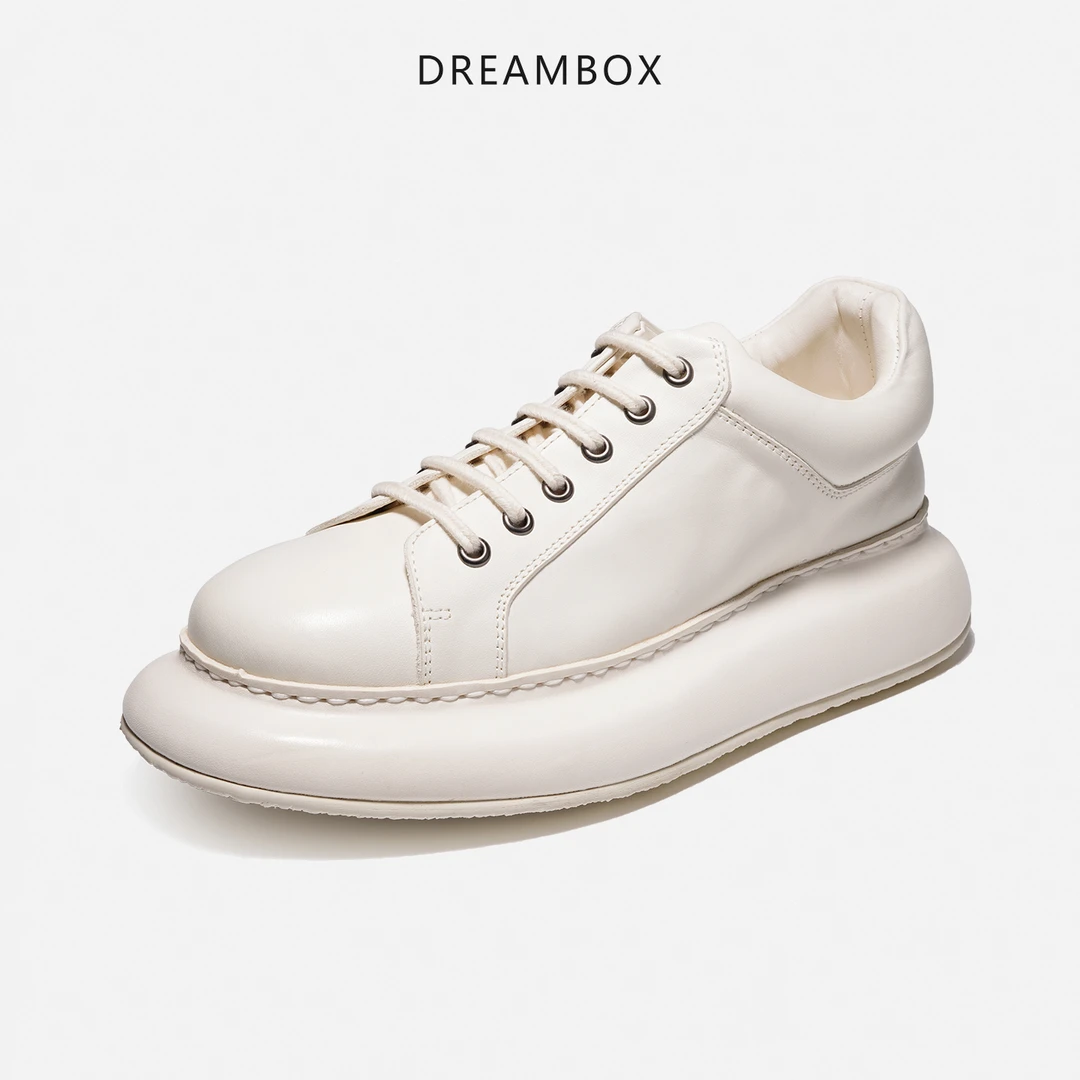 dreambox钧博vibram水洗马皮透气男鞋厚底增高时尚潮流运动休闲鞋