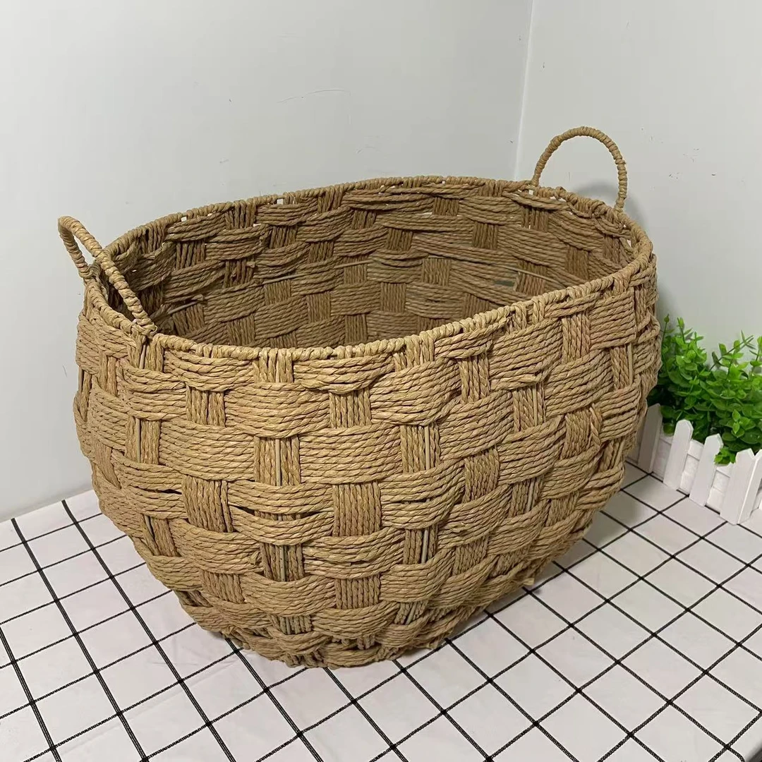 558微瑕款长48宽33高32手工编织收纳筐桌面杂物橱柜收纳筐