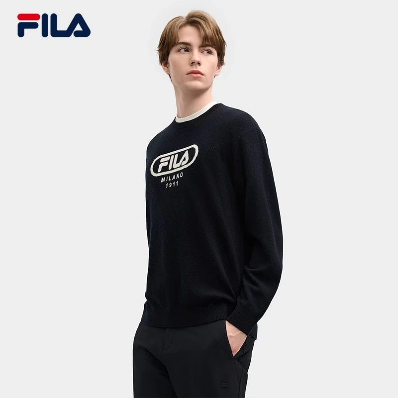 斐乐男子【米兰系列圆领编织衫】休闲舒适运动毛衣F11M515401F