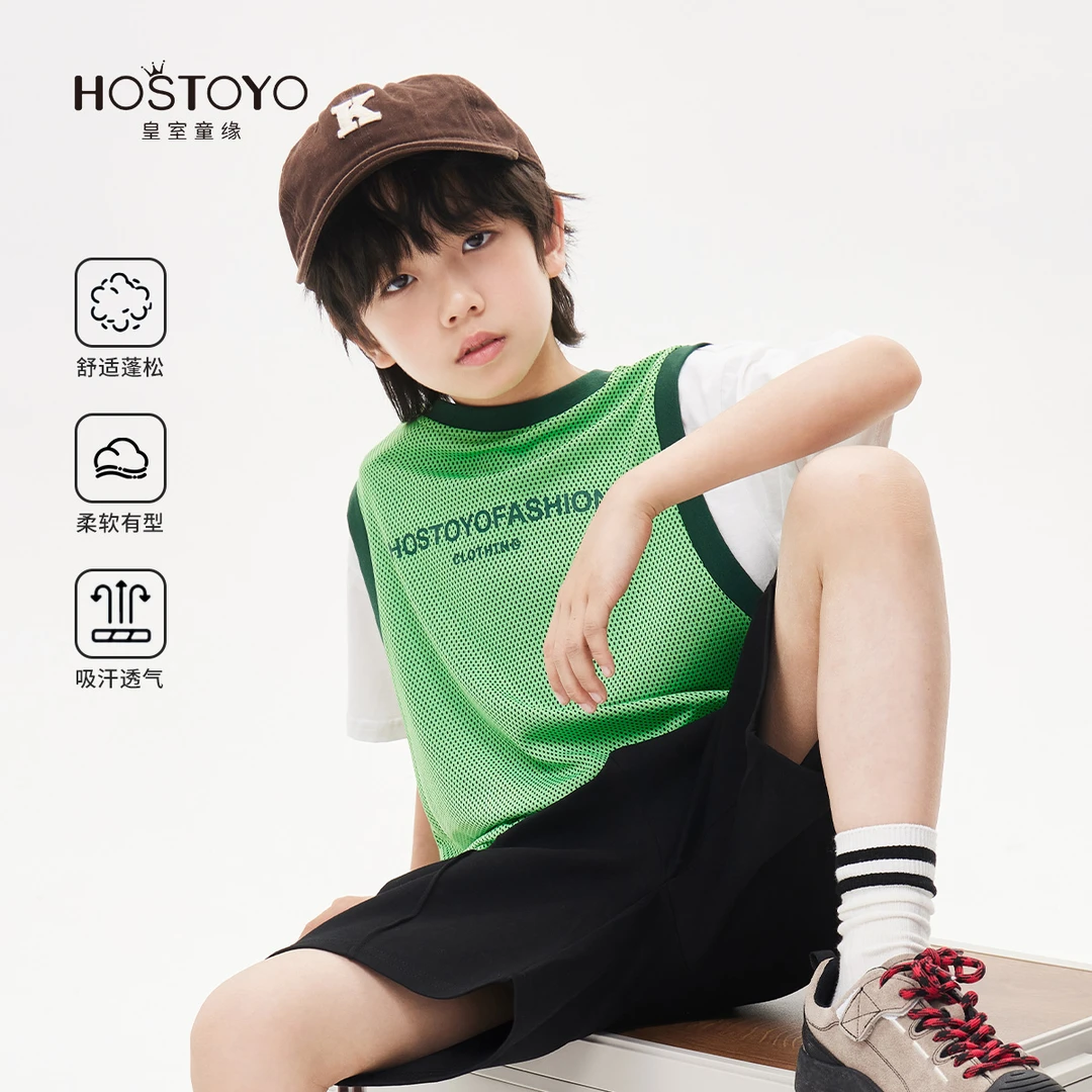 【皇室童缘】2025男童夏装炫酷短袖时尚夏款圆领印花T恤17230235029